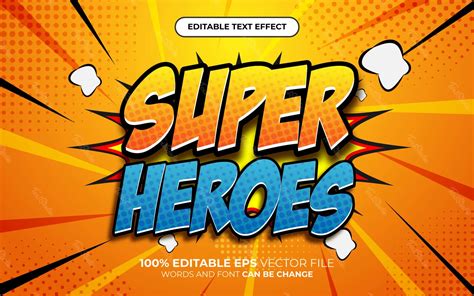 Comic Super Heroes Text Effect Premium Vector File