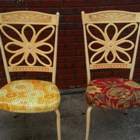 Re Upholster Vinylplastic Kitchen Chairs With Red Floral For An