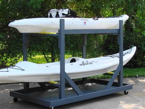 Rolling Kayak Storage With Large Bottom Shelf Kayak Storage Camping