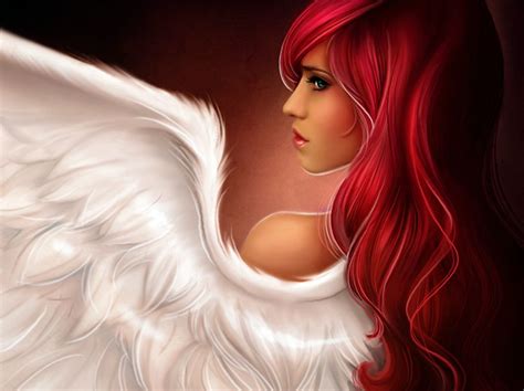 Drawing Women Redhead Angel Wallpaper Female Fallen Angel Red Hair Girl Angel