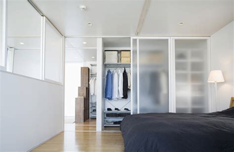 Ensure the glass in your closet sliding doors is tempered to reduce the risk of injury in case the door cracks or breaks. Minimalist Japanese Prefab House