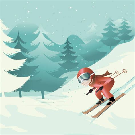 Skiing Side View Illustrations Royalty Free Vector Graphics And Clip Art