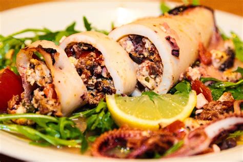 Italian Stuffed Squid With Feta And Sun Dried Tomatoes Berries And