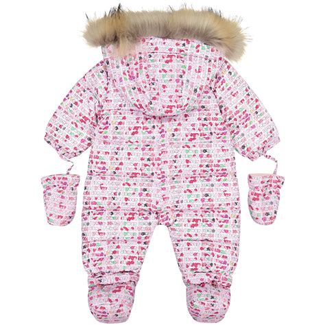 Fendi Baby Fendi Roma Snowsuit With Fur Trim Hood — Bambinifashioncom