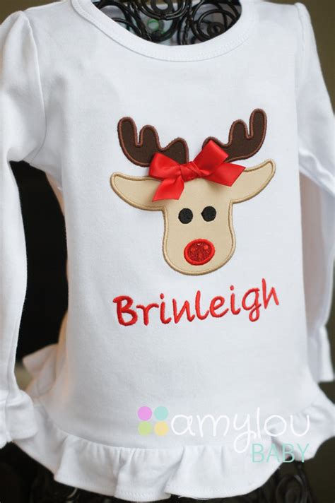 Rudolph Reindeer Christmas Toddler Tee Shirt Personalized