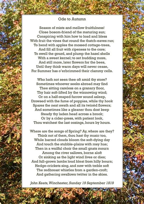 Ode To Autumn By Keats Especially Good As A Card By Philip