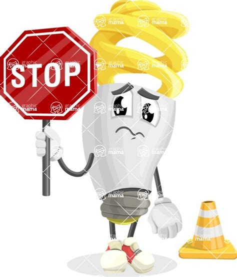 energy saving light bulb cartoon vector character as a construction worker graphicmama