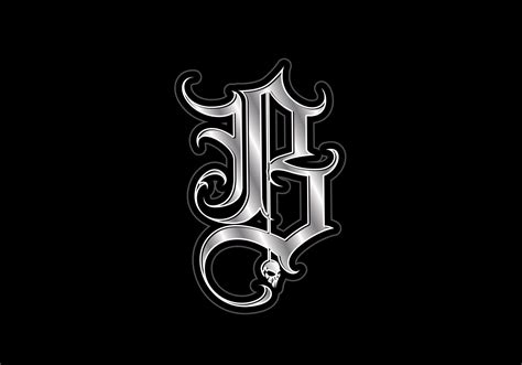 B Logo Letters With Tattoo Style Ad Sponsored Colorblacklayout