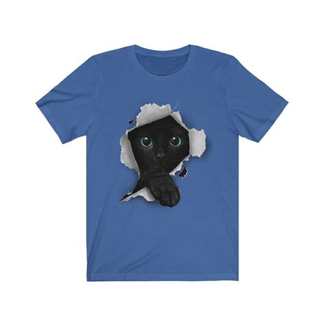 Cat Shirt Black Cat Breaking Through Cat Tshirt Cat T Etsy Uk