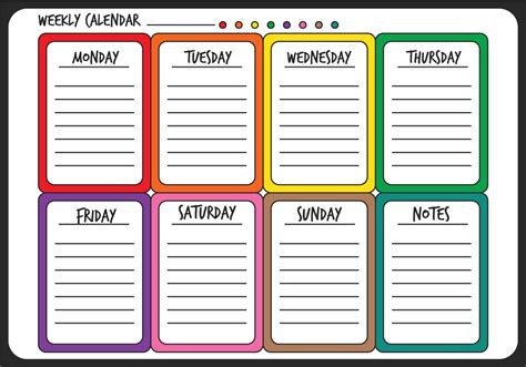 Free Printable Weekly Schedule Planner With Notes Free Printable Weekly Schedule Planner With
