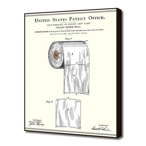 Toilet Paper Roll Patent 16w X 20h X 2d Finlay Mcnevin Touch