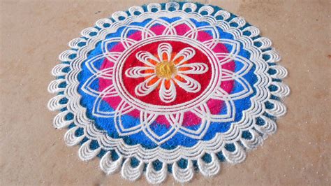 Best Rangoli Designs For Diwali 2016 Free Hand Rangoli With Colors