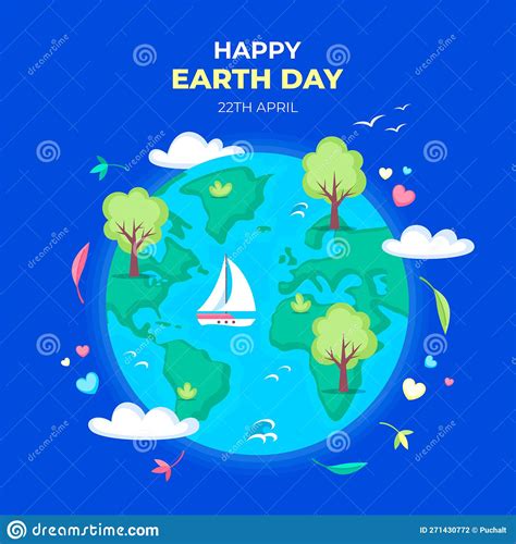 World Earth Day Illustration With Planet Earth Stock Vector