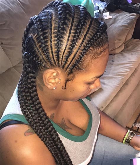 Side Feed In Goddess Braids Feed In Braids Hairstyles Feed In Braid