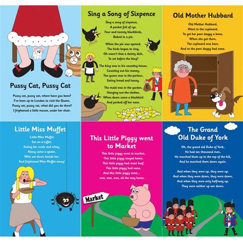 A4 Rhyme Card Set Communication Language And Literacy From Early Years