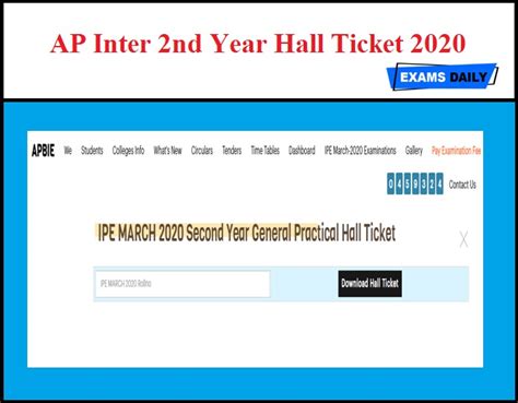 Board of intermediate education, andhra pradesh (bieap) official main page will appear on the screen. AP Inter 2nd Year Hall Ticket 2020 OUT - Download Now ...