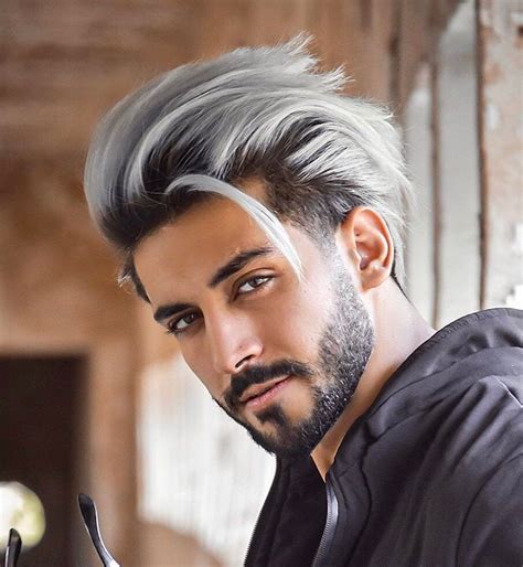 15 Outrageous Grey And Black Ombre Hairstyle Men