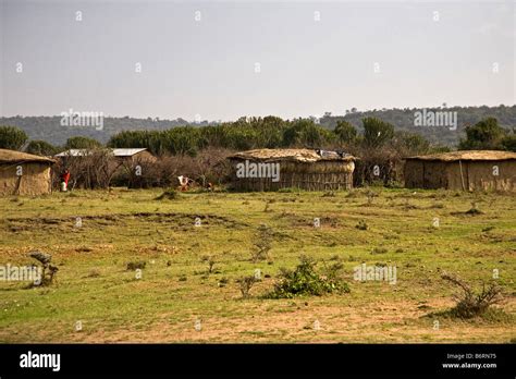 Masai Village Kenya Africa Stock Photo Alamy