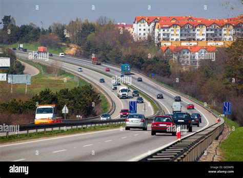 Aerial View Of Rush Hour Traffic On The Motorway Stock Photo Alamy