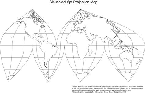 6 Point Projection Map World Map Printable World Outline World Map