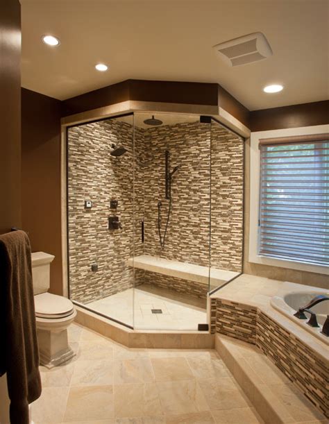 See how top designers create both timeless and trendy looks with marble, cement, ceramic, porcelain, faux wood and glass tile. Ceramic & Glass Tile Shower - Contemporary - Bathroom ...