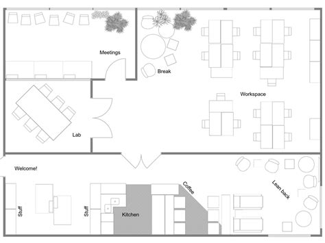 A free customizable office layout template is provided to download and print. Office Floor Plans | RoomSketcher