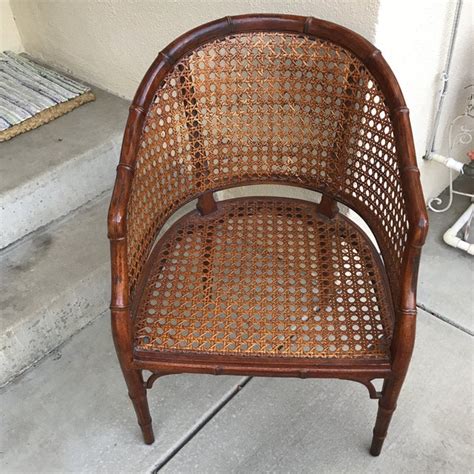 Seating masters' aluminum bamboo cane arm chair features an impressive design that is sure to add an air of sophistication to any outdoor seating area. Mid-Century Bamboo & Cane Armchair | Chairish