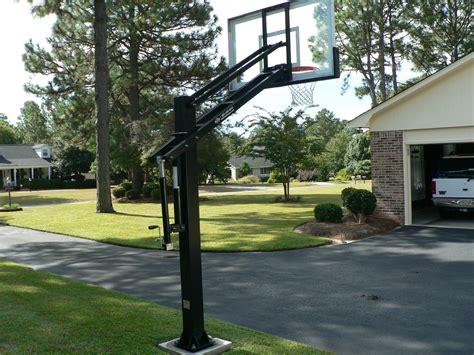 There Is A Back Side View Of A Pro Dunk Gold Basketball System That