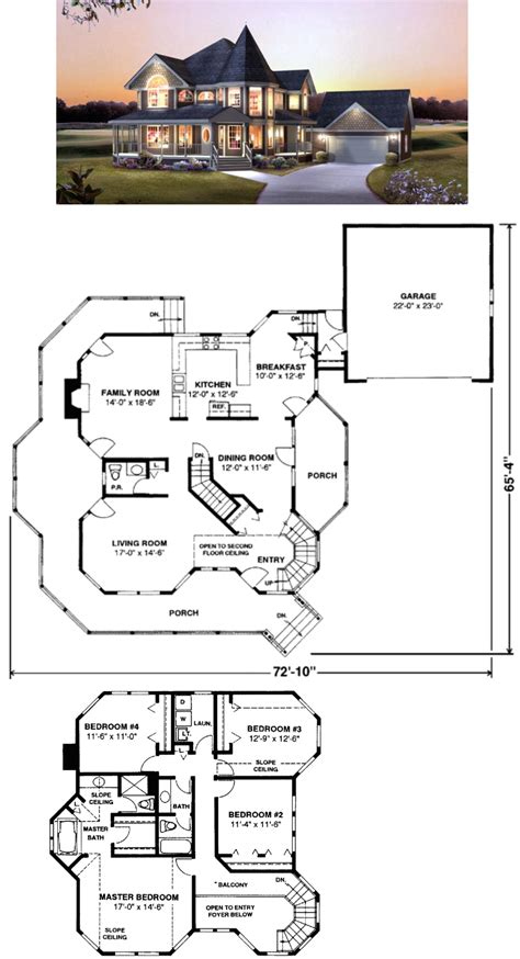 The Floor Plan For This House Is Very Large And Has Two Levels To Each