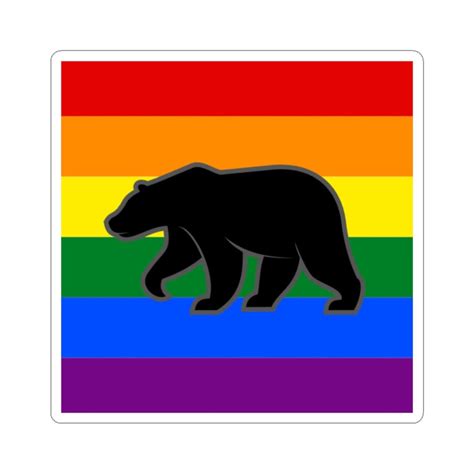 Gay Pride Rainbow Flag With Bear LGBT LGBTQ L4544865 Kiss Cut Etsy