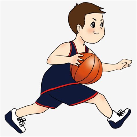 Cartoon Little Boy Playing Basketball Is Commercially Available Painted