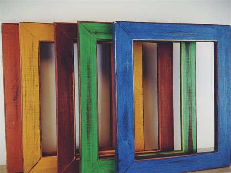 8x10 Colorful Picture Frames Orange Yellow Red By Smithwoodcraft