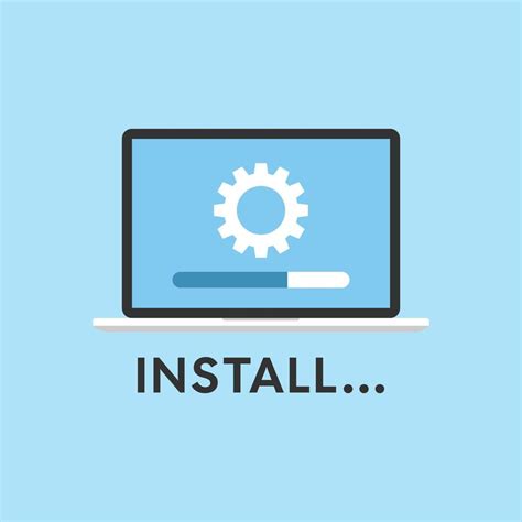Install Programm Icon In Flat Style Software Upgrade Vector