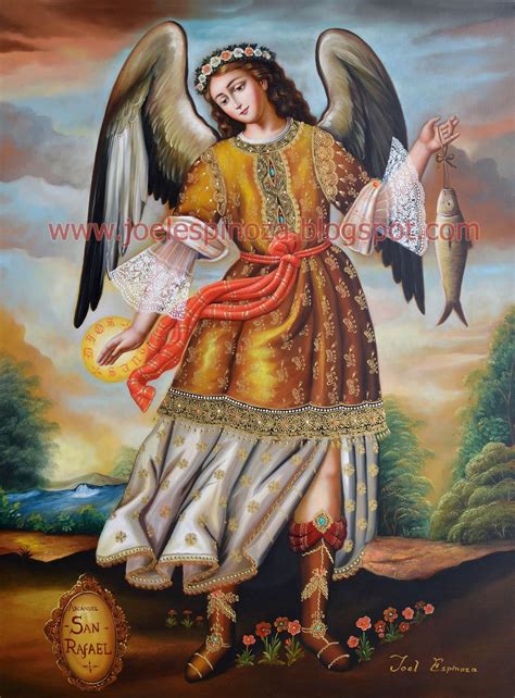 Arcángel San Rafael 100 X 70 Cm Óleo Sobre Tela San Rafael Arcángel