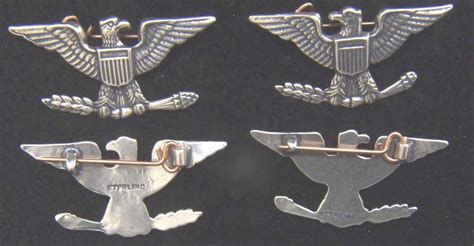 Wwii Colonel War Eagle Kc Luke Sterling 1 ½ Inch Set Of Two United States