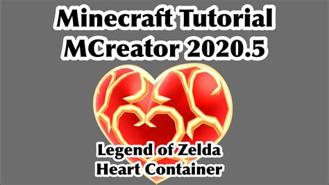 Legend Of Zelda Heart Containers Mcreator 20205 Tutorial Youtube