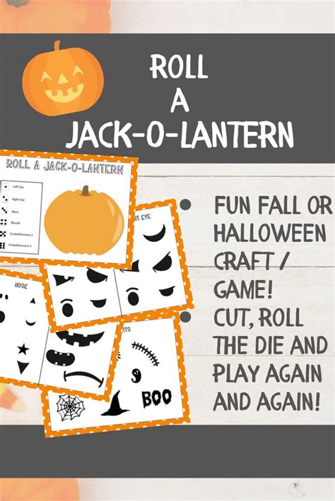 Free Printable Roll A Jack O Lantern Dice Game Easy Halloween Games