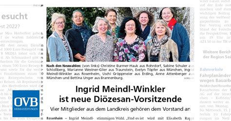 Ingrid Meindl Winkler Ist Neue Diözesan Vorsitzende Ovb Heimatzeitungen