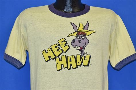 70s Hee Haw Tv Show Logo Funny Cartoon Ringer T Shirt Medium Etsy