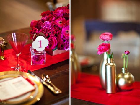 Modern Elegant Red Pink And Gold Wedding Inspiration Every Last Detail