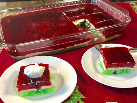 Jelly and sago salad is affordable, delicious filipino dessert. Layered Christmas Gelatin Salad #SundaySuper - Positively ...