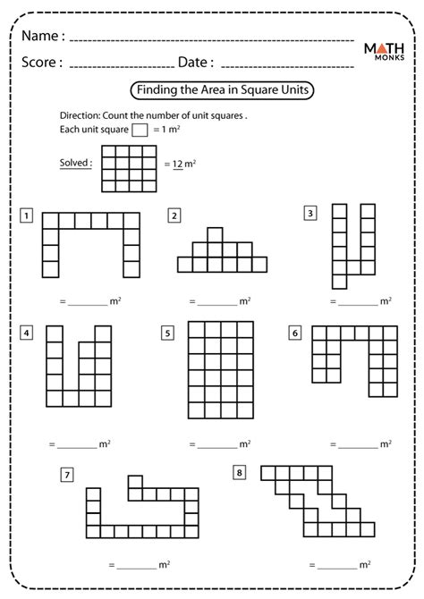 Area Of Square Worksheets