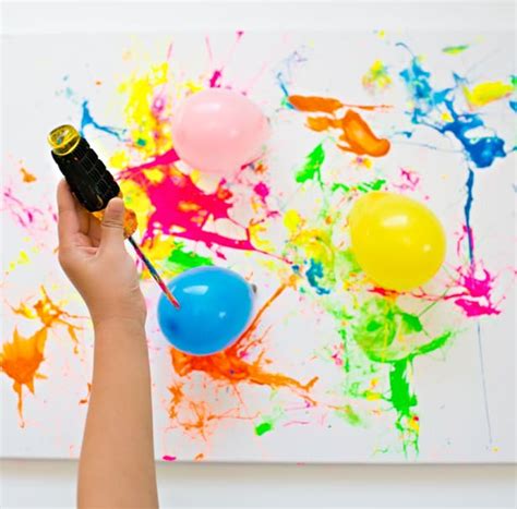 Hello Wonderful Balloon Splatter Painting With Tools