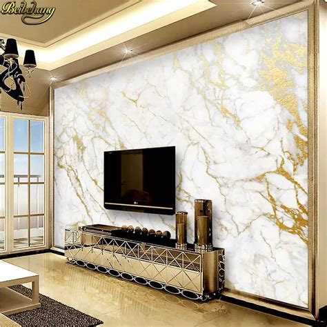 Beibehang Custom Wallpaper Mural Gold Silk Jazz White Marble Wall