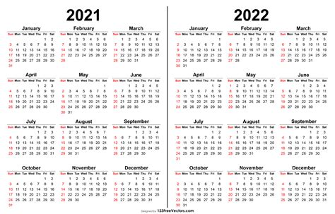 2021 2022 Calendar Printable Calendars 2022
