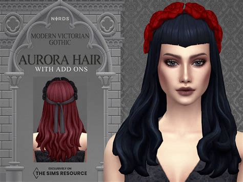 The Sims Resource Modern Victorian Gothic Aurora Hair