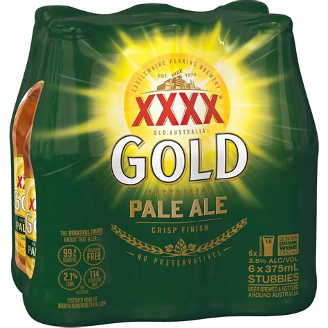 Xxxx Gold Australian Pale Ale Bottle 375ml Woolworths
