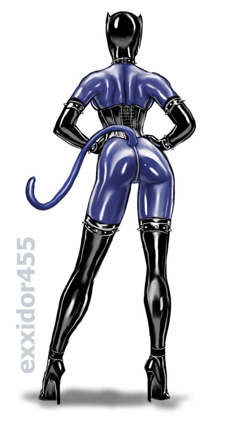 Sue Storm Fantastic Catwoman Rear View With Cowl And Tail By