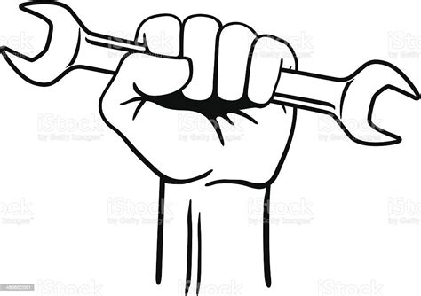 Fist With Wrench Stock Illustration Download Image Now Mechanic