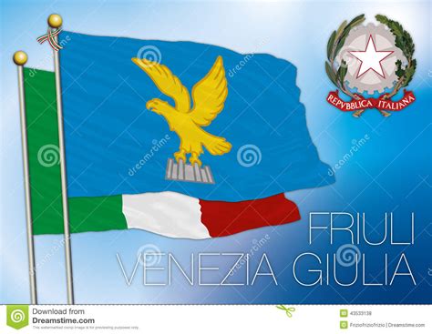 Regionale Flagge Friuli Venezia Giulia, Italien Stock Abbildung ...